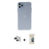 MARSİLYAN™- iPhone 11 Pro Max Kılıf Atlas Minimal Prime - Siyah 6D Mat Seramik Hayalet Nano Ekran Koruyucu + Pers Alüminyum Kamera Lens - SH