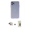 MARSİLYAN™- iPhone 11 Pro Max Kılıf Atlas Minimal Prime - Siyah 6D Mat Seramik Hayalet Nano Ekran Koruyucu + Pers Alüminyum Kamera Lens - KI