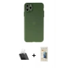 MARSİLYAN™- iPhone 11 Pro Max Kılıf Atlas Minimal Prime - Siyah 6D Mat Seramik Hayalet Nano Ekran Koruyucu + Kamera Lens Koruma Cam - SF