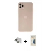 MARSİLYAN™- iPhone 11 Pro Max Kılıf Atlas Minimal Prime - Siyah 6D Mat Seramik Hayalet Nano Ekran Koruyucu + Pers Alüminyum Kamera Lens - YL
