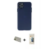 MARSİLYAN™- iPhone 11 Pro Max Kılıf Atlas Minimal Prime - Siyah 6D Mat Seramik Hayalet Nano Ekran Koruyucu + Rainbow Kamera Lens Koruma Cam - GD