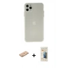 MARSİLYAN™- iPhone 11 Pro Max Kılıf Atlas Minimal Prime - Siyah 6D Mat Seramik Hayalet Nano Ekran Koruyucu + Renkli Kamera Lens Koruma Cam - TU