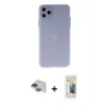MARSİLYAN™- iPhone 11 Pro Max Kılıf Atlas Minimal Prime - Siyah 6D Mat Seramik Hayalet Nano Ekran Koruyucu + Pers Alüminyum Kamera Lens - YL
