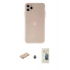 MARSİLYAN™- iPhone 11 Pro Max Kılıf Atlas Minimal Prime - Siyah 6D Mat Seramik Hayalet Nano Ekran Koruyucu + Renkli Kamera Lens Koruma Cam - TU