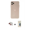 MARSİLYAN™- iPhone 11 Pro Max Kılıf Atlas Minimal Prime - Siyah 6D Mat Seramik Hayalet Nano Ekran Koruyucu + Pers Alüminyum Kamera Lens - KI