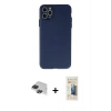 MARSİLYAN™- iPhone 11 Pro Max Kılıf Atlas Minimal Prime - Siyah 6D Mat Seramik Hayalet Nano Ekran Koruyucu + Pers Alüminyum Kamera Lens - SH