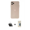 MARSİLYAN™- iPhone 11 Pro Max Kılıf Atlas Minimal Prime - Siyah 6D Mat Seramik Hayalet Nano Ekran Koruyucu + Kamera Lens Koruma Cam - SF