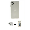 MARSİLYAN™- iPhone 11 Pro Max Kılıf Atlas Minimal Prime - Siyah 6D Mat Seramik Hayalet Nano Ekran Koruyucu + Pers Alüminyum Kamera Lens - YL