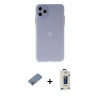 MARSİLYAN™- iPhone 11 Pro Max Kılıf Atlas Minimal Prime - Siyah Bilvis Hayalet Cam Ekran Koruyucu + Metal Kamera Lens Koruma Cam - GS