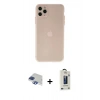 MARSİLYAN™- iPhone 11 Pro Max Kılıf Atlas Minimal Prime - Siyah Bilvis Hayalet Cam Ekran Koruyucu + Pers Alüminyum Kamera Lens - LT
