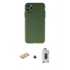 MARSİLYAN™- iPhone 11 Pro Max Kılıf Atlas Minimal Prime - Siyah Bilvis Hayalet Cam Ekran Koruyucu + Renkli Kamera Lens Koruma Cam - PE