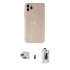 MARSİLYAN™- iPhone 11 Pro Max Kılıf Atlas Minimal Prime - Siyah Bilvis Hayalet Cam Ekran Koruyucu + Pers Alüminyum Kamera Lens - YL