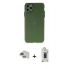 MARSİLYAN™- iPhone 11 Pro Max Kılıf Atlas Minimal Prime - Siyah Bilvis Hayalet Cam Ekran Koruyucu + Pers Alüminyum Kamera Lens - YL