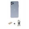 MARSİLYAN™- iPhone 11 Pro Max Kılıf Atlas Minimal Prime - Siyah Bilvis Hayalet Cam Ekran Koruyucu + Renkli Kamera Lens Koruma Cam - SI
