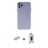 MARSİLYAN™- iPhone 11 Pro Max Kılıf Atlas Minimal Prime - Siyah Bilvis Hayalet Cam Ekran Koruyucu + Renkli Kamera Lens Koruma Cam - SI