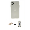 MARSİLYAN™- iPhone 11 Pro Max Kılıf Atlas Minimal Prime - Siyah Bilvis Hayalet Cam Ekran Koruyucu + Renkli Kamera Lens Koruma Cam - SI