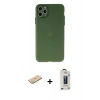 MARSİLYAN™- iPhone 11 Pro Max Kılıf Atlas Minimal Prime - Siyah Bilvis Hayalet Cam Ekran Koruyucu + Renkli Kamera Lens Koruma Cam - SI