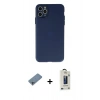MARSİLYAN™- iPhone 11 Pro Max Kılıf Atlas Minimal Prime - Siyah Bilvis Hayalet Cam Ekran Koruyucu + Shine Kamera Lens Koruma Cam - SABE