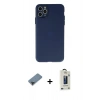 MARSİLYAN™- iPhone 11 Pro Max Kılıf Atlas Minimal Prime - Siyah Bilvis Hayalet Cam Ekran Koruyucu + Metal Kamera Lens Koruma Cam - SH