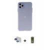 MARSİLYAN™- iPhone 11 Pro Max Kılıf Atlas Minimal Prime - Siyah Joko Magic 5D Hayalet Cam + Lacivert Pers Alüminyum Kamera Lens