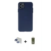 MARSİLYAN™- iPhone 11 Pro Max Kılıf Atlas Minimal Prime - Siyah Joko Magic 5D Hayalet Cam + Lacivert Pers Alüminyum Kamera Lens