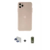MARSİLYAN™- iPhone 11 Pro Max Kılıf Atlas Minimal Prime - Siyah Joko Magic 5D Hayalet Cam + Lacivert Pers Alüminyum Kamera Lens