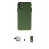 MARSİLYAN™- iPhone 11 Pro Max Kılıf Atlas Minimal Prime - Siyah Joko Magic 5D Hayalet Cam + Lacivert Pers Alüminyum Kamera Lens