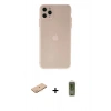 MARSİLYAN™- iPhone 11 Pro Max Kılıf Atlas Minimal Prime - Siyah Joko Magic 5D Hayalet Cam + Renkli Kamera Lens Koruma Cam - TU