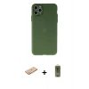 MARSİLYAN™- iPhone 11 Pro Max Kılıf Atlas Minimal Prime - Siyah Joko Magic 5D Hayalet Cam + Renkli Kamera Lens Koruma Cam - TU