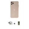 MARSİLYAN™- iPhone 11 Pro Max Kılıf Atlas Minimal Prime - Siyah Joko Magic 5D Hayalet Cam + Pers Alüminyum Kamera Lens - YL