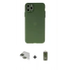MARSİLYAN™- iPhone 11 Pro Max Kılıf Atlas Minimal Prime - Siyah Joko Magic 5D Hayalet Cam + Pers Alüminyum Kamera Lens - YL