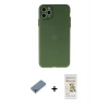 MARSİLYAN™- iPhone 11 Pro Max Kılıf Atlas Minimal Prime - Siyah Mat Seramik Nano Ekran Koruyucu + Metal Kamera Lens Koruma Cam - GD