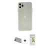 MARSİLYAN™- iPhone 11 Pro Max Kılıf Atlas Minimal Prime - Siyah Mat Seramik Nano Ekran Koruyucu + Rainbow Kamera Lens Koruma Cam - GD