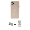 MARSİLYAN™- iPhone 11 Pro Max Kılıf Atlas Minimal Prime - Siyah Mat Seramik Nano Ekran Koruyucu + Rainbow Kamera Lens Koruma Cam - GD