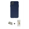 MARSİLYAN™- iPhone 11 Pro Max Kılıf Atlas Minimal Prime - Siyah Mat Seramik Nano Ekran Koruyucu + Rainbow Kamera Lens Koruma Cam - GD