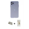 MARSİLYAN™- iPhone 11 Pro Max Kılıf Atlas Minimal Prime - Siyah Mat Seramik Nano Ekran Koruyucu + Rainbow Kamera Lens Koruma Cam - GD