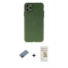MARSİLYAN™- iPhone 11 Pro Max Kılıf Atlas Minimal Prime - Siyah Mat Seramik Nano Ekran Koruyucu + Shine Kamera Lens Koruma Cam - GD