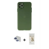 MARSİLYAN™- iPhone 11 Pro Max Kılıf Atlas Minimal Prime - Siyah Mat Seramik Nano Ekran Koruyucu + Pers Alüminyum Kamera Lens - LT