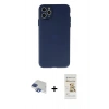 MARSİLYAN™- iPhone 11 Pro Max Kılıf Atlas Minimal Prime - Siyah Mat Seramik Nano Ekran Koruyucu + Pers Alüminyum Kamera Lens - LT