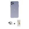 MARSİLYAN™- iPhone 11 Pro Max Kılıf Atlas Minimal Prime - Siyah Mat Seramik Nano Ekran Koruyucu + Pers Alüminyum Kamera Lens - SH