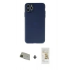 MARSİLYAN™- iPhone 11 Pro Max Kılıf Atlas Minimal Prime - Siyah Mat Seramik Nano Ekran Koruyucu + Rainbow Kamera Lens Koruma Cam - YL