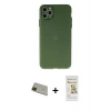 MARSİLYAN™- iPhone 11 Pro Max Kılıf Atlas Minimal Prime - Siyah Mat Seramik Nano Ekran Koruyucu + Rainbow Kamera Lens Koruma Cam - YL