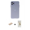 MARSİLYAN™- iPhone 11 Pro Max Kılıf Atlas Minimal Prime - Siyah Mat Seramik Nano Ekran Koruyucu + Renkli Kamera Lens Koruma Cam - MI