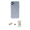 MARSİLYAN™- iPhone 11 Pro Max Kılıf Atlas Minimal Prime - Siyah Mat Seramik Nano Ekran Koruyucu + Renkli Kamera Lens Koruma Cam - PE