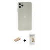 MARSİLYAN™- iPhone 11 Pro Max Kılıf Atlas Minimal Prime - Siyah Mat Seramik Nano Ekran Koruyucu + Renkli Kamera Lens Koruma Cam - PE
