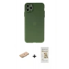 MARSİLYAN™- iPhone 11 Pro Max Kılıf Atlas Minimal Prime - Siyah Mat Seramik Nano Ekran Koruyucu + Renkli Kamera Lens Koruma Cam - PE