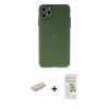 MARSİLYAN™- iPhone 11 Pro Max Kılıf Atlas Minimal Prime - Siyah Mat Seramik Nano Ekran Koruyucu + Renkli Kamera Lens Koruma Cam - MI
