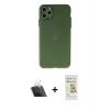MARSİLYAN™- iPhone 11 Pro Max Kılıf Atlas Minimal Prime - Siyah Mat Seramik Nano Ekran Koruyucu + Şeffaf Kamera Lens Koruma Cam