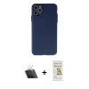 MARSİLYAN™- iPhone 11 Pro Max Kılıf Atlas Minimal Prime - Siyah Mat Seramik Nano Ekran Koruyucu + Şeffaf Kamera Lens Koruma Cam