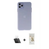 MARSİLYAN™- iPhone 11 Pro Max Kılıf Atlas Minimal Prime - Siyah Mat Seramik Nano Ekran Koruyucu + Şeffaf Kamera Lens Koruma Cam